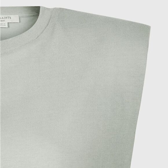 All Saints NWT Coni Shoulder Padded Tank Top IN late Gray Size Small - Picture 6 of 10